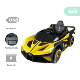 Carrito a Batería para niño Modelo FastCar color Amarillo