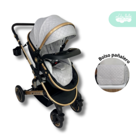 Coche Cuna Moises con Bolso Pañalero Neo Plus Silver