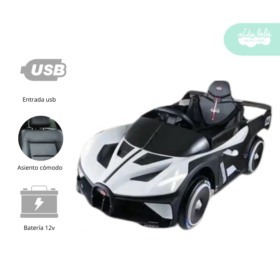 Carrito a Batería para niño Modelo FastCar color Blanco