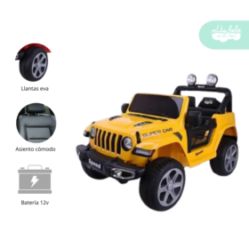 Carrito a Batería para niño Modelo Super Car Amarillo