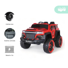 Carrito a Batería para niño Modelo Moster Rojo