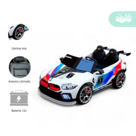 Carrito a Batería para niño Modelo Hart Blanco