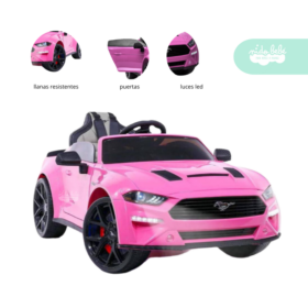 Carrito a Batería para niño Mustang color Rosado