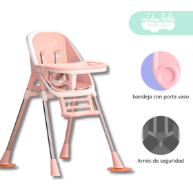 Silla de Comer de bebé modelo Lulu color Rosado