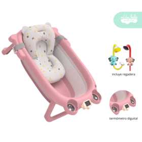 Bañera Plegable de Bebe modelo Ranita Rosado