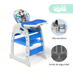 Silla De Comer convertible en Carpeta Safary Blue
