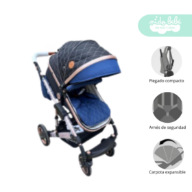 Coche Moises de bebe Denver Baby Azul