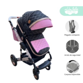 Coche Moises de bebe Denver Baby Rosado