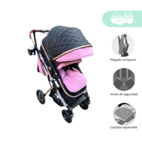 Coche Moises de bebe Estocolmo Baby Rosado