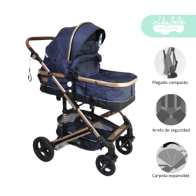 Coche Moises de bebe Hiltton Azul