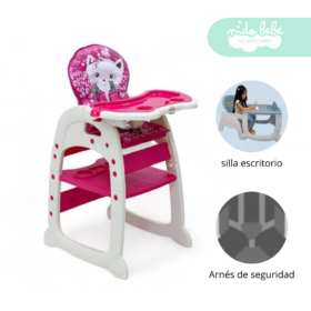 Silla De Comer convertible en Carpeta Safary Pink