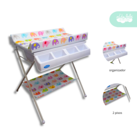 Bañera Cambiador Plegable de Bebé modelo Elefantitos