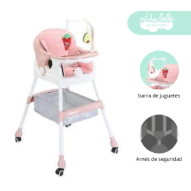 Silla de Comer de bebé modelo Betty color Rosado