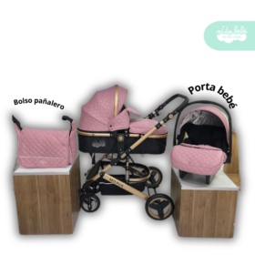 Coche Cuna Moises con porta bebé Neo Plus Pink