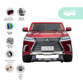 Carrito a Batería para niño Ford LEXUS LICENCED color Rojo