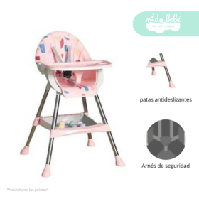 Silla de Comer de bebé modelo Mimi color Rosado con diseño