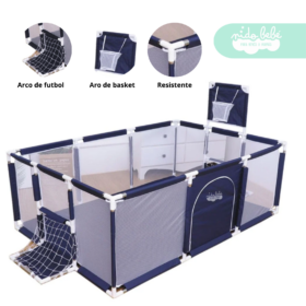 CORRALITO INFANTIL de tela didactico azul