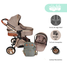 Coche Moises 4 en 1 modelo Madrid Deluxe Beige