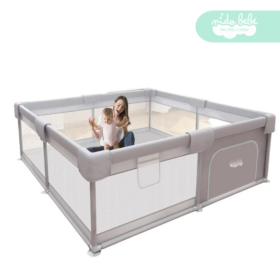 CORRALITO INFANTIL de tela cuadrado plomo