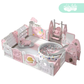 Corral de juegos de niño premium plus Planeta Rosado