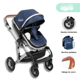 Coche Moises de bebe con Mochila Sweett Blue