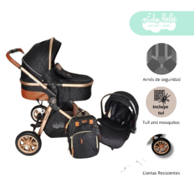 Coche Moises 4 en 1 modelo Madrid Deluxe Negro