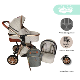 Coche Moises 4 en 1 modelo Madrid Deluxe Blanco