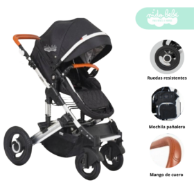 Coche Moises de bebe con Mochila Sweett Black