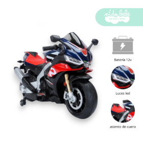 Moto a Batería para niño Aprilia Azul