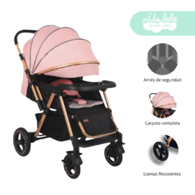 Coche Cuna de bebe Passo color Rosado