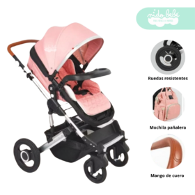 Coche Moises de bebe con Mochila Sweett PINK