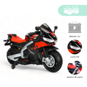 Moto a Batería para niño Aprilia Negra