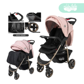 Coche Cuna de bebe modelo Smart color Pink