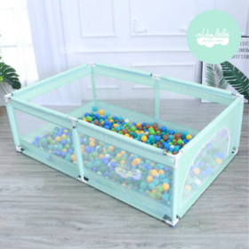 CORRALITO INFANTIL de tela rectangular verde