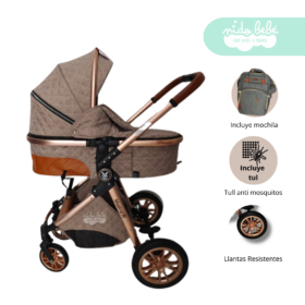 Coche Moises con mochila modelo Madrid Deluxe Beige