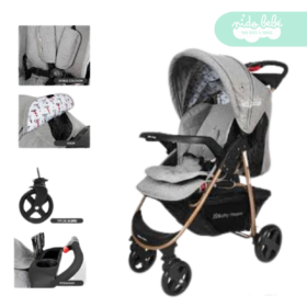 Coche Cuna de bebe modelo Smart color Plomo