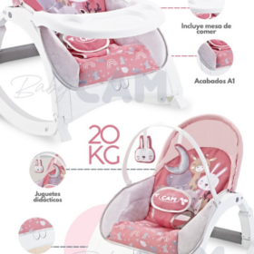Silla Mecedora Rocking 5 En 1 Musical Rosada