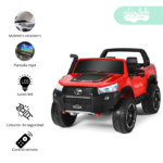 Camioneta Batería con Control Hillux Toyotta Red