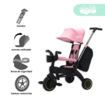 Triciclo para niño con guiador modelo Bob Rosado