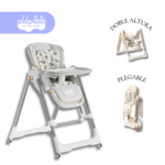 Silla De Comer doble altura plegable Trix Gris claro