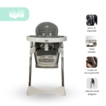 Silla de Comer plegable para bebe modelo Cassie color plomo