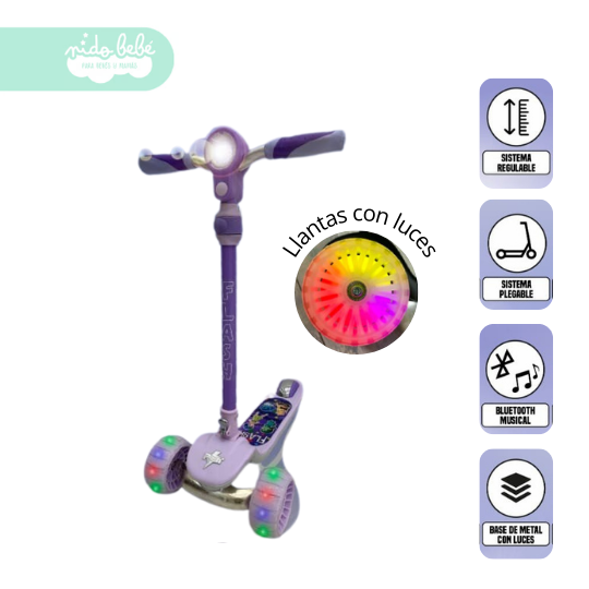 7 Scooter para niño mini medusa lila - Imagen 1