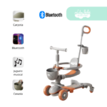 Triciclo para niño Yei con Bluetooth 6 en 1 PLOMO