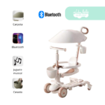 Triciclo para niño Yei con Bluetooth 6 en 1 blanco