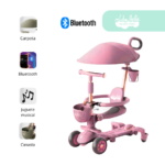 Triciclo para niño Yei con Bluetooth 6 en 1 PINK
