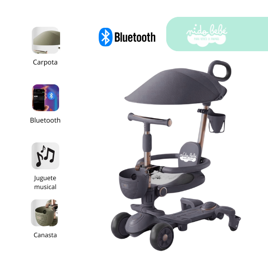 74 Triciclo para niño Yei con Bluetooth 6 en 1 BLACK - Imagen 1