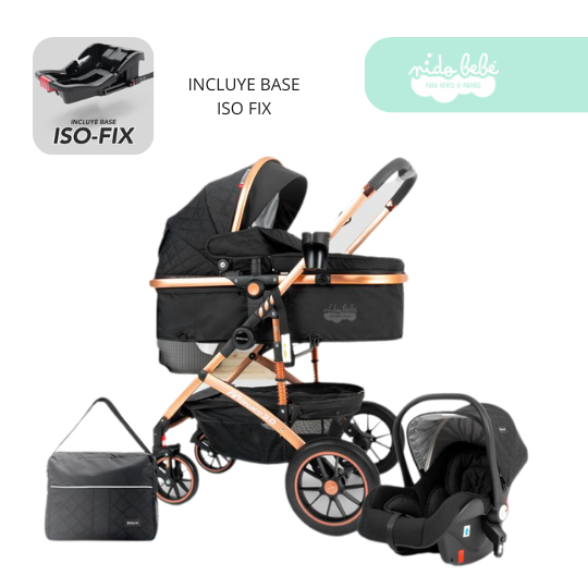 80 Coche Cuna MOISES Modelo Monaco 3.0 BLACK - Imagen 1