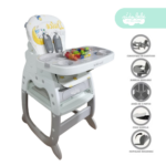 Silla De Comer convertible en Carpeta Duox baby plomo