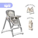 Silla De Comer doble altura plegable Trix Plomo