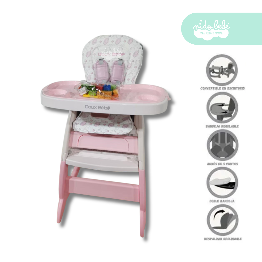 90 Silla De Comer convertible en Carpeta Duox baby rosada - Imagen 1
